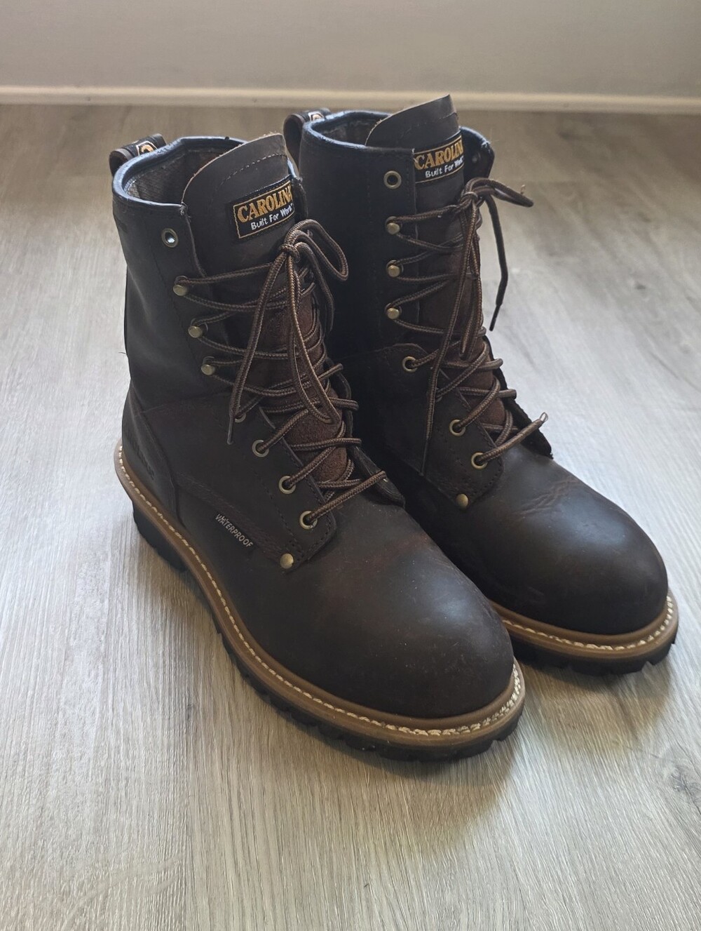 Carolina Men's Brown Steel Toe Waterproof Work Boots Excellent Condition 9D